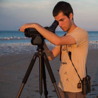 Ian looking through scope by Amy Davies