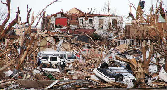 Greensburg, Kansas after the devastating tornado of 2007.